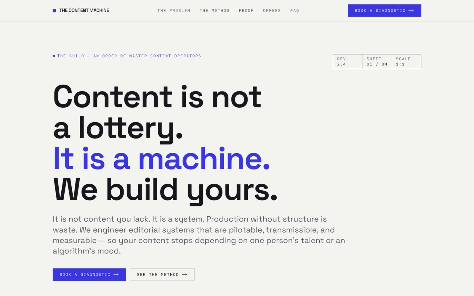 Aperçu de la première page de The Content Machine