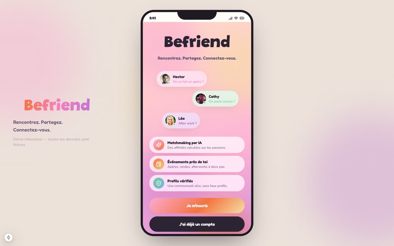 Aperçu de la première page de Befriend