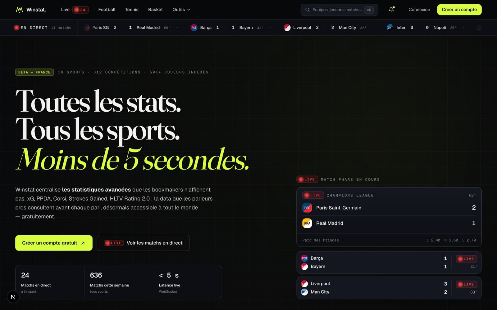 Aperçu de la première page de Winstat